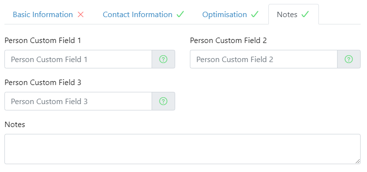  New custom fields for Vehicles and People