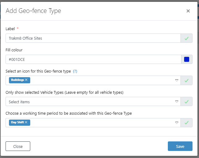 Geo-fence 'working hours' filter