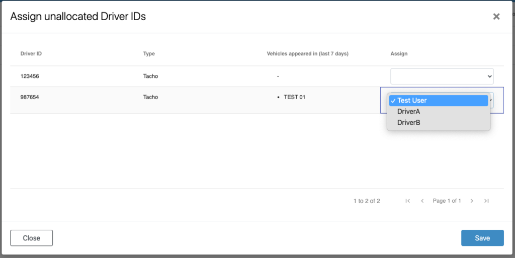 Assign unallocated Driver IDs